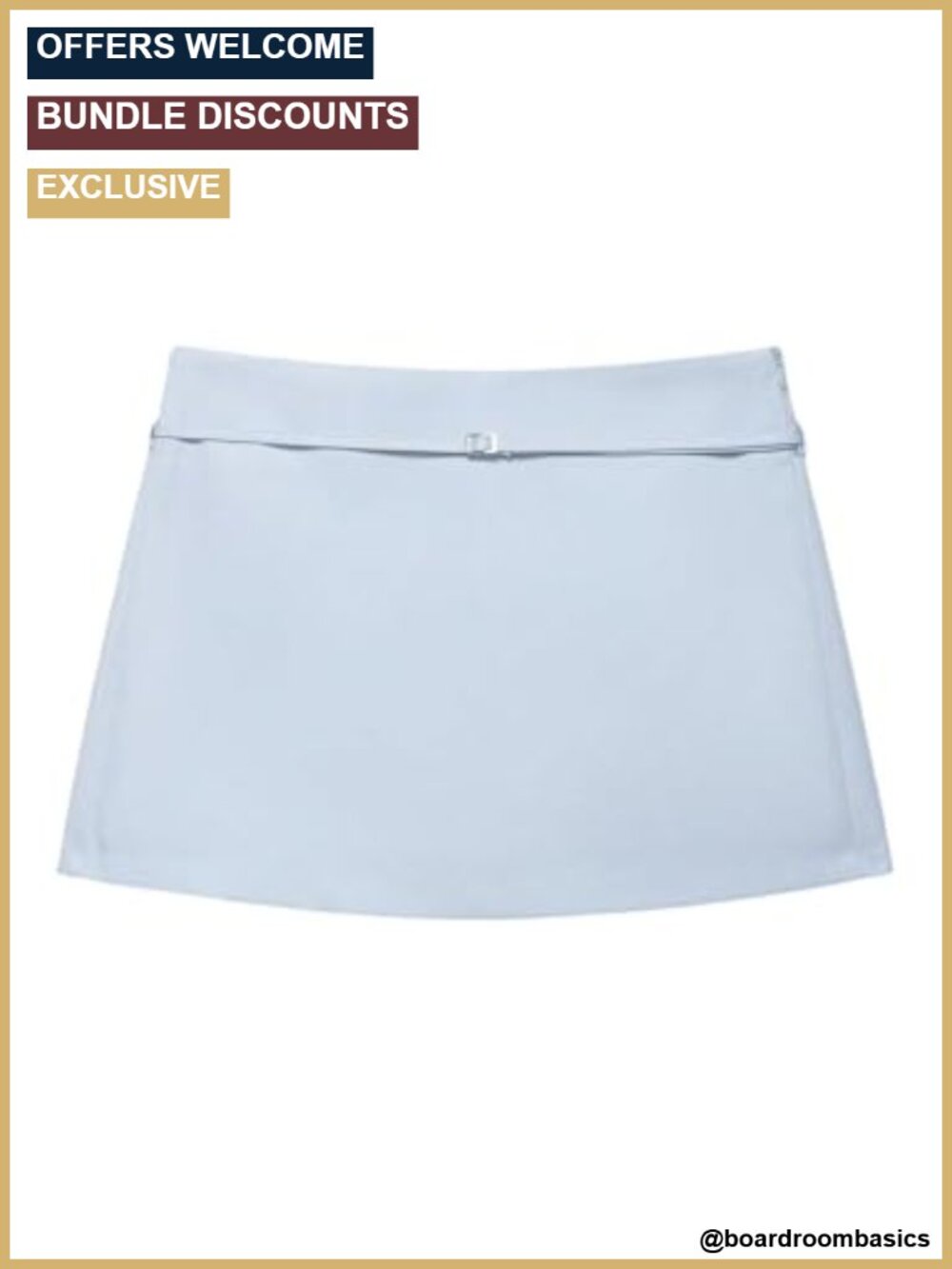 Women's Zip Up Skort High Waist A-Line Mini Skirt with Belt for Casual Wear
